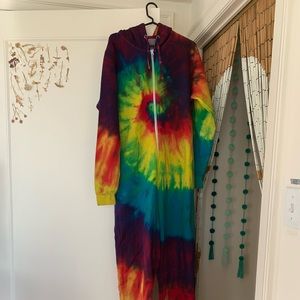 Tiedye hooded onesie